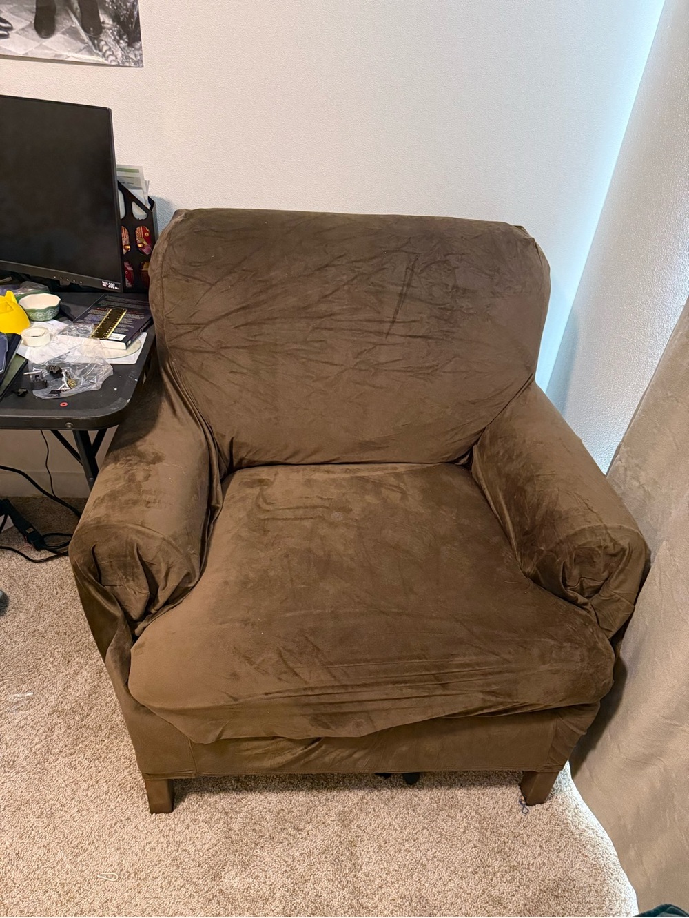 Velvet Armchair Cover